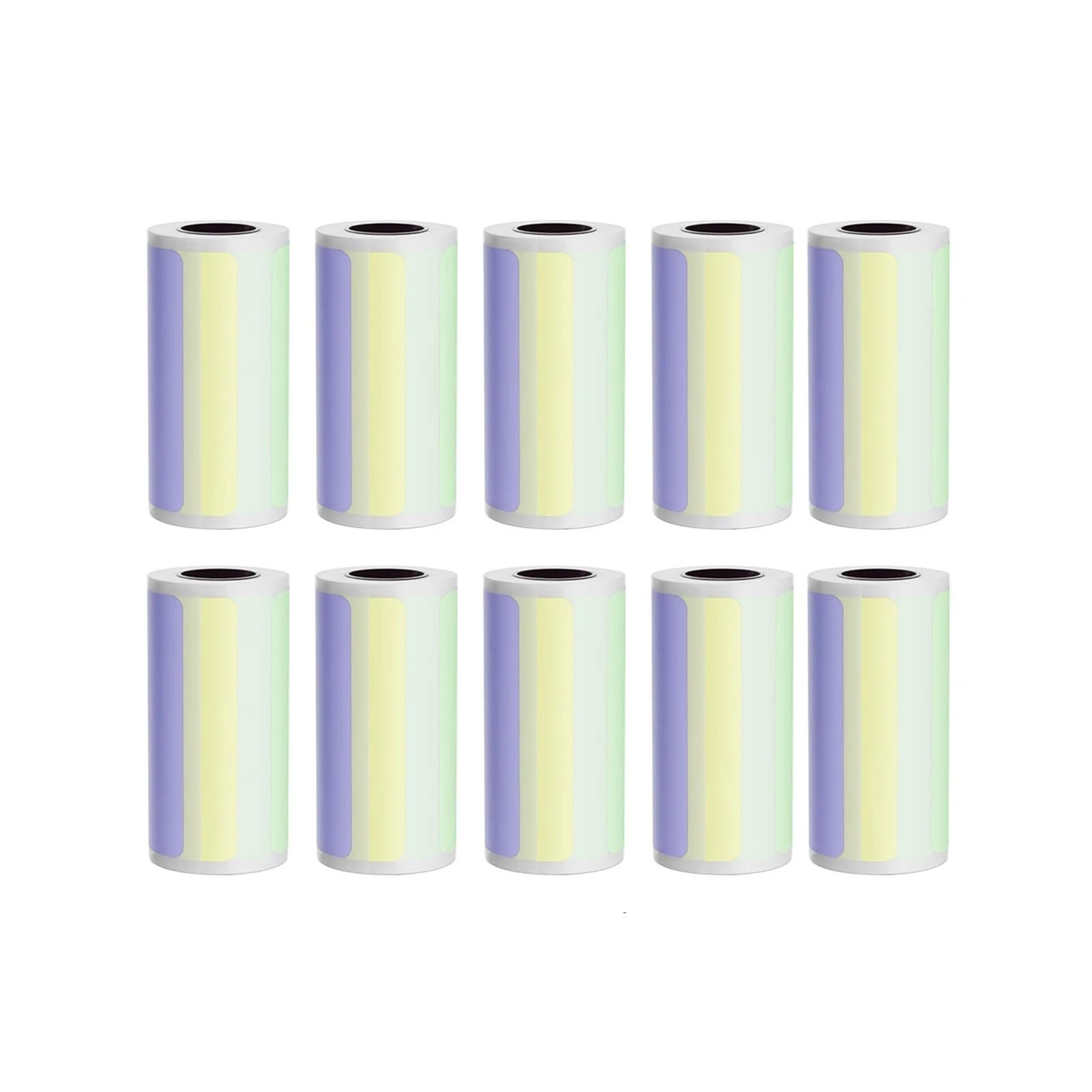 Papel Térmico, Rollo de papel térmico autoadhesivo for mini impresora, ancho de 15-30 mm, paquete de 5-10 unidades(10P15mm Color Sticky)