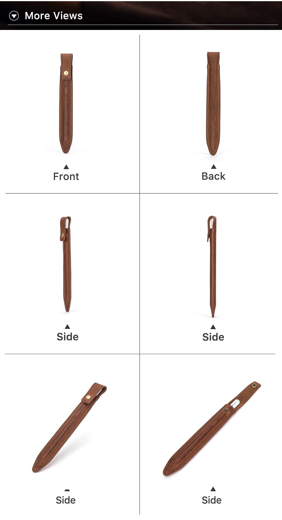 CONTACT'S FAMILY Etui na Apple Pencil Pro/Apple Pencil 1. i 2. generacji, eleganckie etui z prawdziwej skóry, kompatybilne z Apple Pencil (brązowe)
