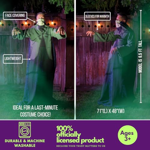 Franco A22948 Collectibles Universal Monsters Frankenstein Halloween Horror Super Soft Cozy Wearable Sleeved Throw Blanket thumb #2