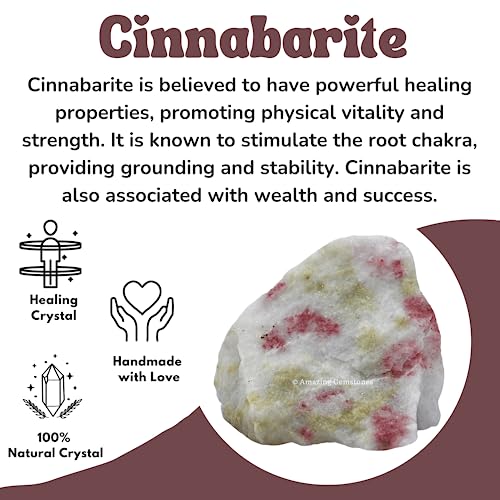 Image of Amazing Gemstone Cinnabarite Raw Crystals and Healing Stones, Natural Rocks for Tumbling - DIY Raw Stones and Crystals, 2 Pieces