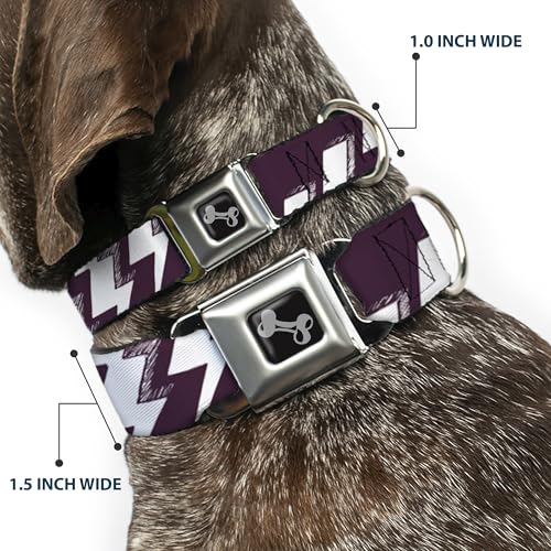 Collier de chien éclairs Buckle Down avec boucle robuste en forme d'os