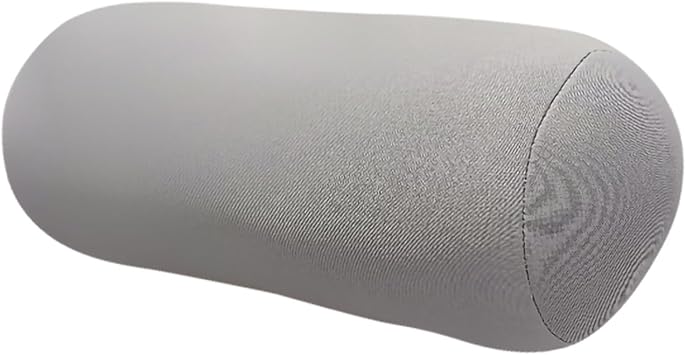 Microbead Pillow Squishy Roll Bean Bag Pillow for Neck or Back Support Cervical Cylindrical Cushion Bolster Tube Pillow for Home Bed Sofa Travel Recliner Sleeping Light Gray