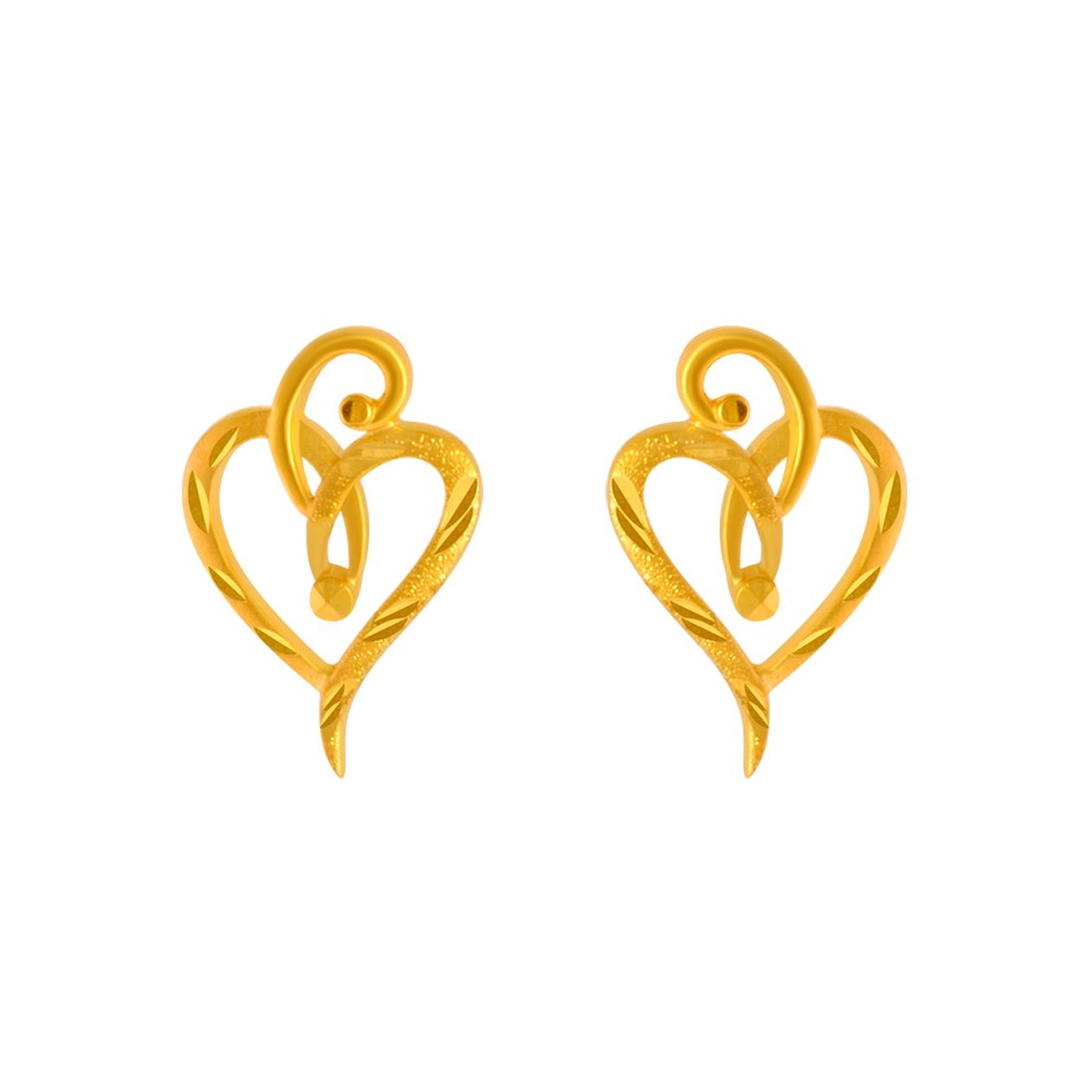 22KT Yellow Gold Stud Earrings for Women-image-33