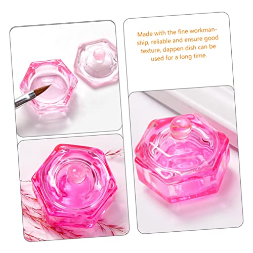 2 piezas de platillos de vidrio para monómero de uñas miniatura 4