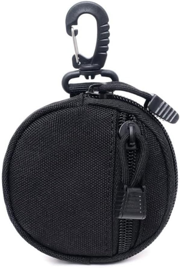 Image of GadgetBite Army Coin Pouch with Zipper for Multipurpose Use - Compact, Durable, Secure Storage for Coins, Keys, Cards, and Small Essentials - Ideal for Travel, Everyday Carry - Black (Pack of 1)