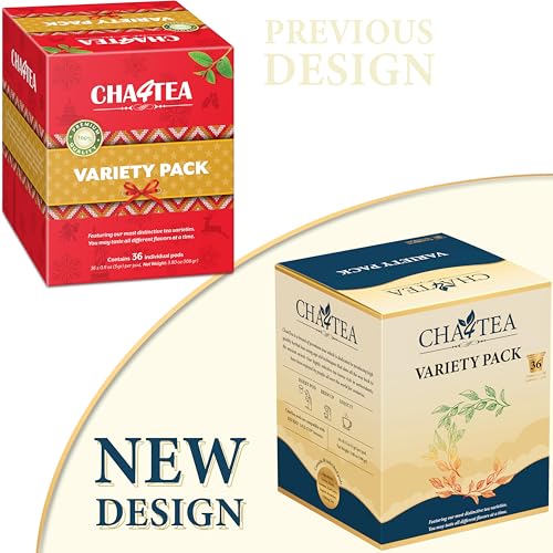 image for Cha4TEA 36-Count 6 Flavors Variety Pack Tea for Keurig K-Cup Brewers, 