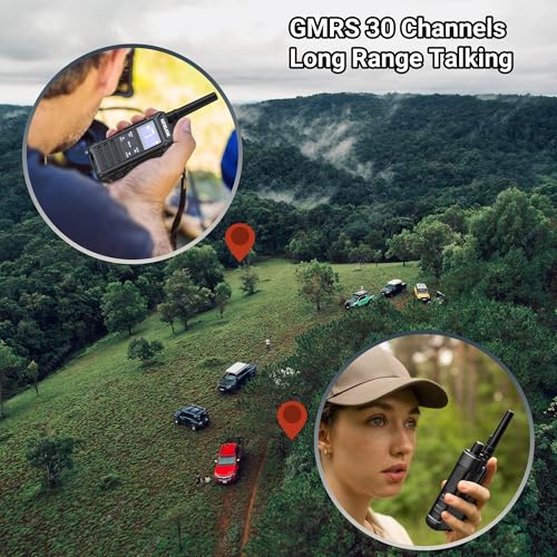 Image of KETELESE T3G IP67 Waterproof Walkie Talkies Rechargeable, Heavy Duty 2 Way Radios with Earpiece and Mic, Dock, USB, NOAA Weather Alert, Group PTT (4 Pack), Black /Grey