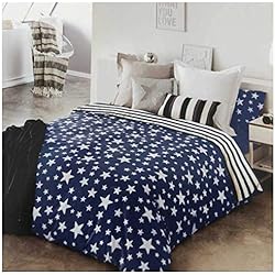 Funda Nordica Para Cama 105 Funda Nordica GIVETTE Azul Cama de 105 X 190/200 50% ALGODÓN-50% POLIÉSTER. Color Azul