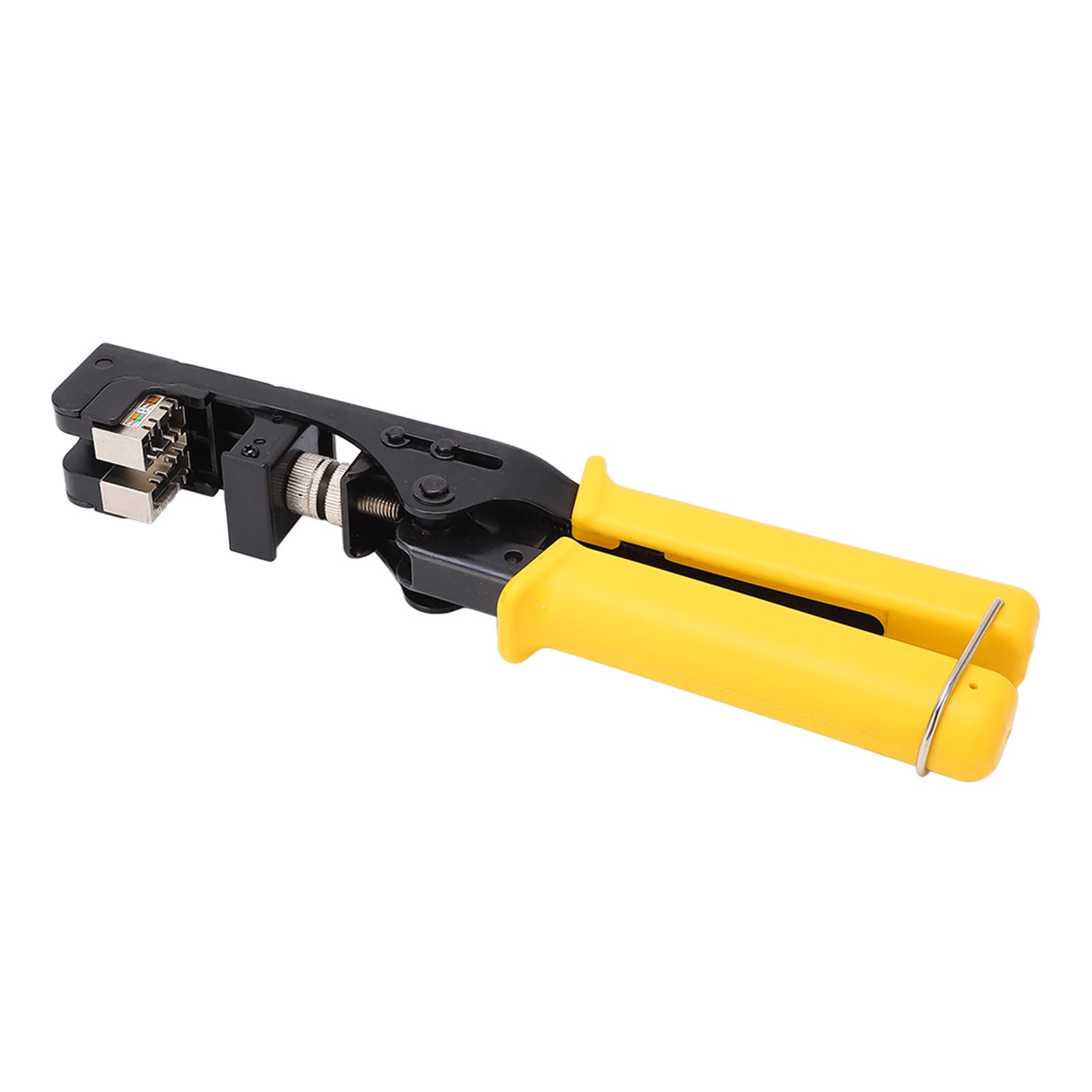 Crimpatrice a cricchetto Crimpatrice terminale Pinza a crimpare Tenuta regolabile Maniglia resistente al calore per Cat6 Ethernet Keystone Jack Connettori RJ45 Maniglia in acciaio