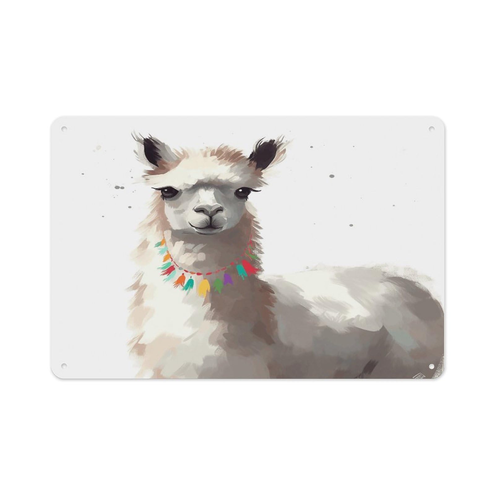 Fekiloot Style Llama Wall Decor-Aluminum Painting,Tin Sign For Vintage Decoration,Wall Sign For Bathroom Living Room Kitchen Home Farm Farmhouse 11.8 * 7.9 Inch