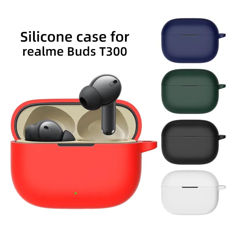 Image of ColorCase Front & Back Soft Silicone 360 Full Protection Case Cover Compatible with Realme Buds T300 TWS /Realme Buds T310 TWS - (Green)