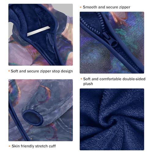 Dragon Soars above Cloudy Skies Toddler Fleece Jacket Girl Boys Hooded Fleece Jacket Coat Warm Outwear Zip-up 3-10T3