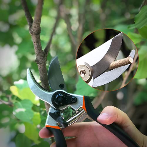 BAISHITE Bypass Pruning Shears - Heavy Duty Shears Gardening Tool with 65MN Blade for Garden