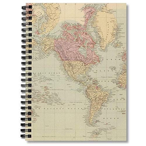 Spiral Notebook Vintage Map Of The World 11 Composition Notebooks Journal With Premium Thick Office Organizer Paper #TOP19