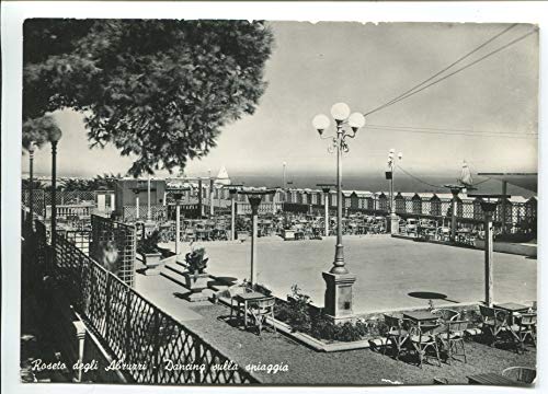 1955 Roseto degli Abruzzi Dancing sulla spiaggia TIMBRO Teramo DEST. Firenze FG B/N VG