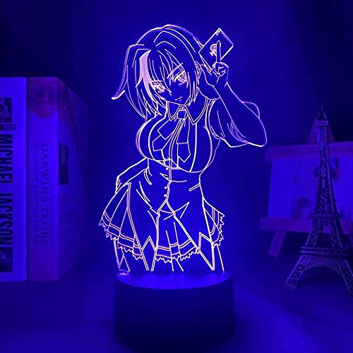 BTEVX Anime High School DXD Xenovia Quarta 3D Nuit Lumière LED Décoration de la lumière 7 Couleur Changement de touche Touche Télécommande Enfants Noël Anniversaire cadeau cadeau Cover