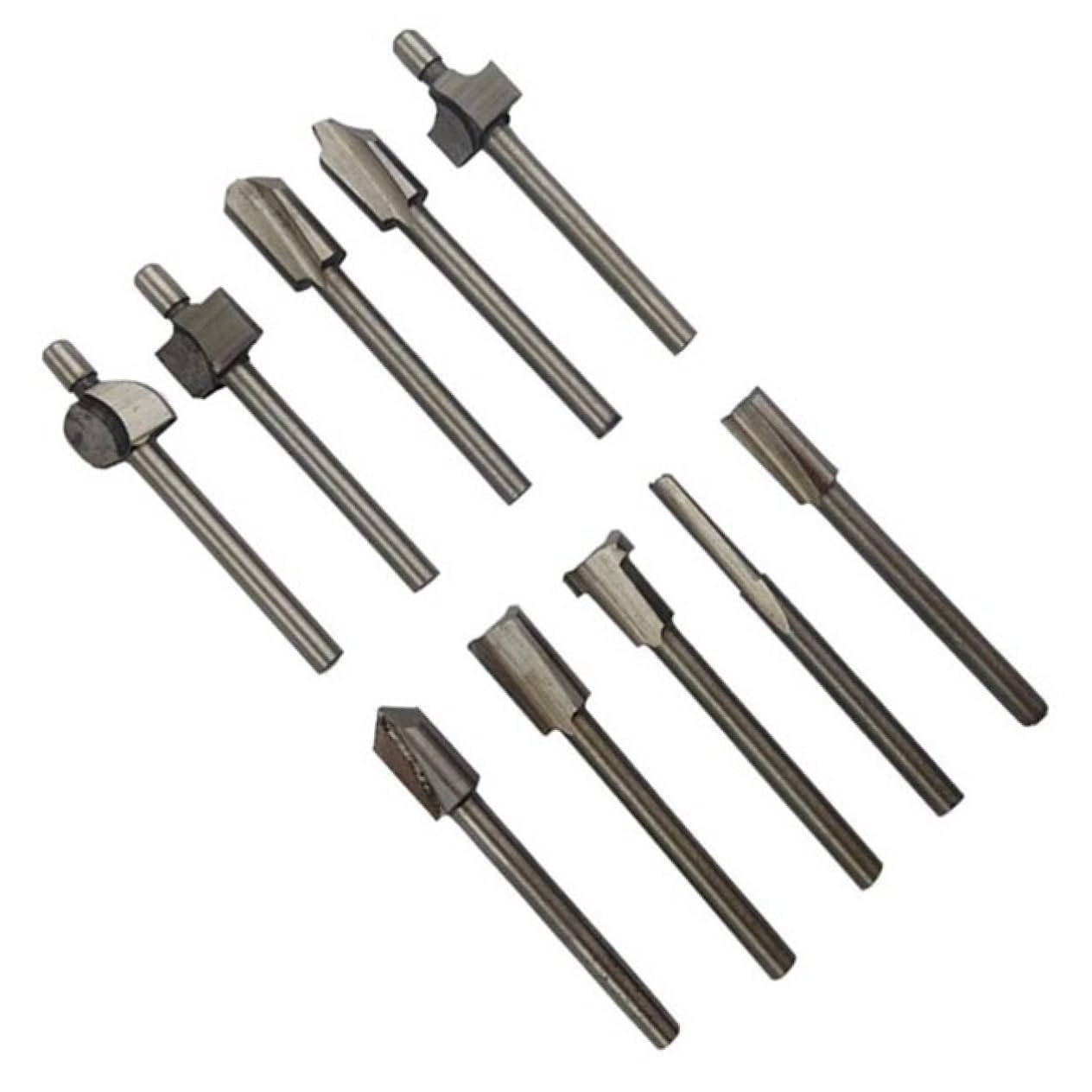 jojofuny 3 Set Di Frese Per Fresatrici Alte Da 1/8 Di Pollice Kit Di Utensili Per Fresatrici Rivestimento Antiaderente Per Tagli Lisci 10 Pezzi*3