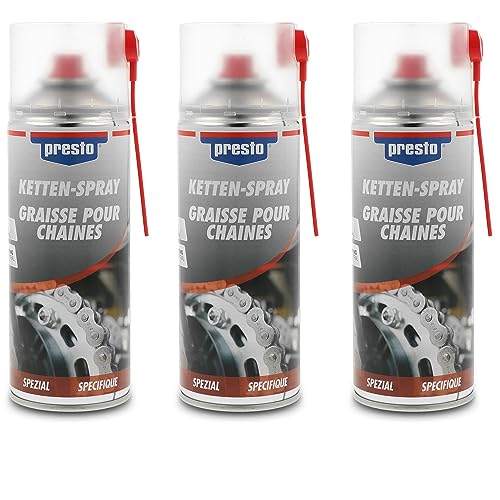 3x 400ml Presto Kettenspray Kettenfett Kettensprühfett Kettenpflege Kettenöl Spray Spraydose Dose