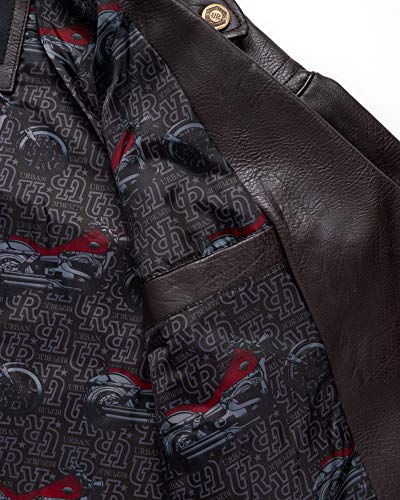 URBAN REPUBLIC Boy's Faux Leather Motorcycle Biker Jacket (14-16, Dark Brown Moto)