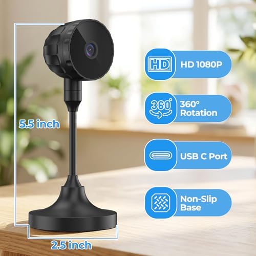 DGBOSEN Switch 2 Camera,HD 1080P USB C Webcam Support Plug and Play,360° Flexible Angle Adjustment with Detachable USB C Cable and Privacy Sliding Lens Cover — view 6