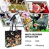 Dngkaoje Womern Canvas Tote Bags Mushroom Print Shoulder Handbag with Zipper Sunflower Shoulder Handbag for Teens Girls Travel Tote Bags for Women Foldable Reusable Grocery Bags Large #5