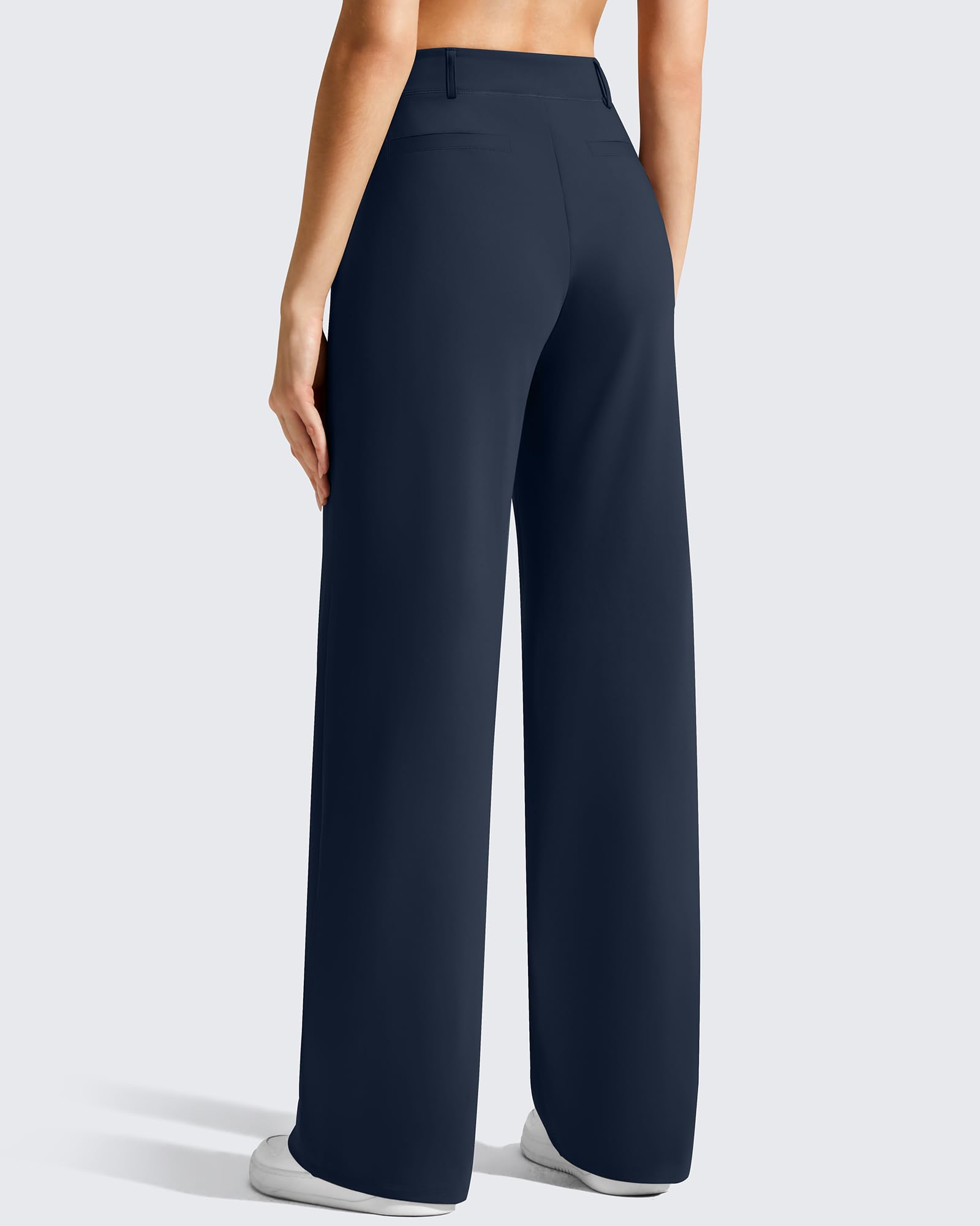 G4Free EverGoing - Pantalones de vestir de pierna ancha para mujer, elásticos, de cintura alta, pantalones casuales con bolsillos