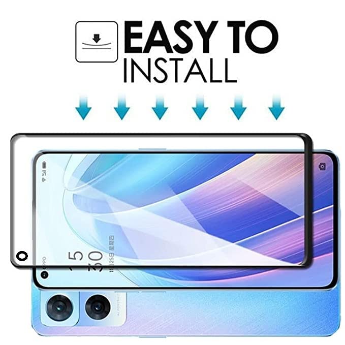 Image of Screen Protector for Oppo K10 (Black) Tempered Glass Edge-to-Edge 6D Screen Guard With Installation Kit