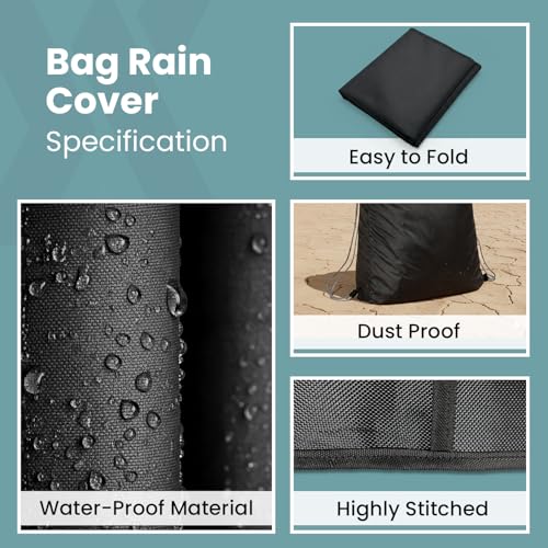 Image of Waterproof Backpack Rain Cover 25L-35L | PU Coated Dust & Scratch Protection Cover | Laptop Bag | Office Bag | School Bag | Full Bag Cover 19x22 Inch | Black