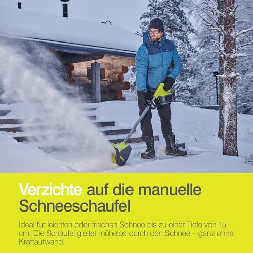 RYOBI 18 V ONE+ Akku‐Schneefräse RY18ST25A‐0, Räumbreite 25 cm, ohne Akku und Ladegerät