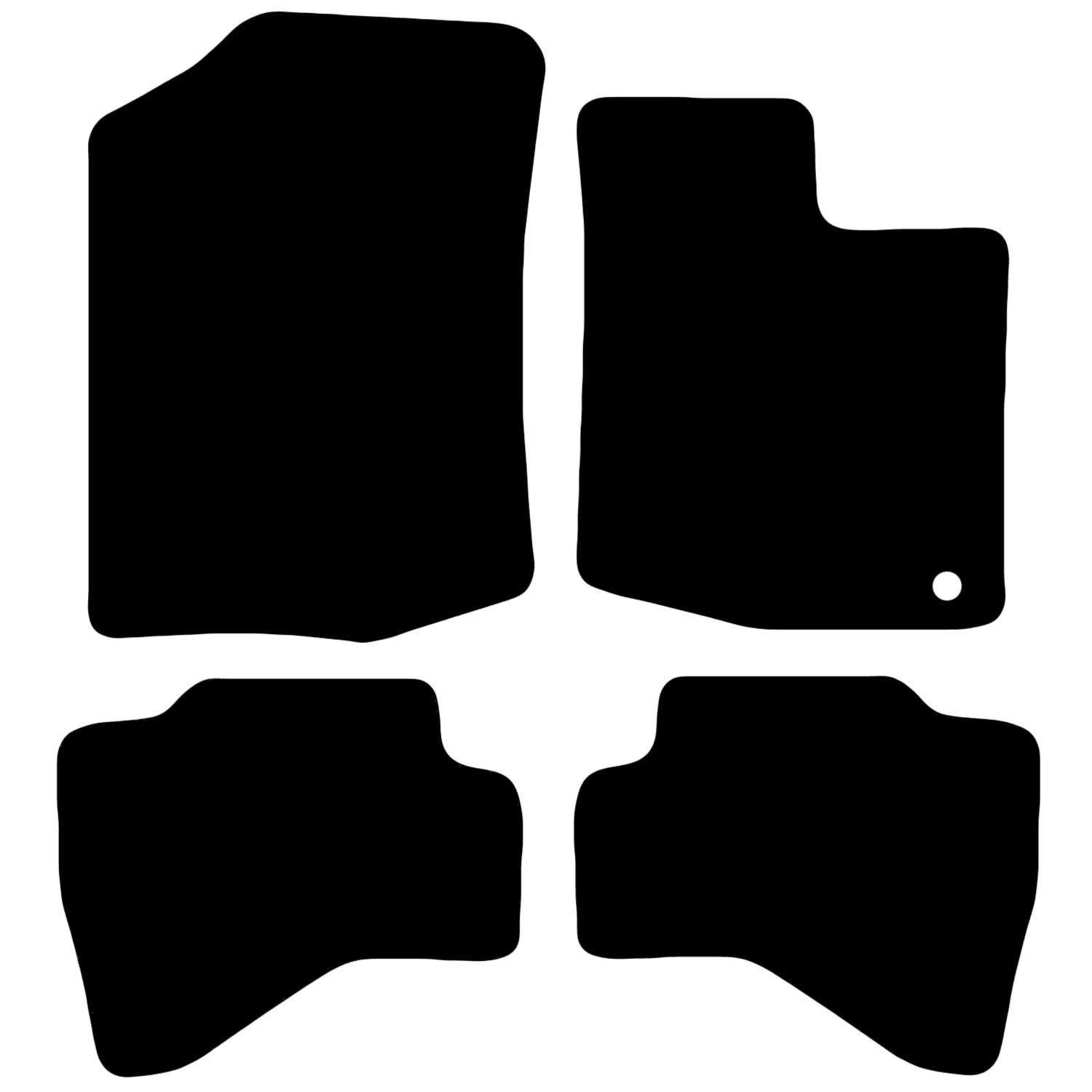 Carsio Carpet Car Mats For Toyota Aygo 2005 to 2014 4 Piece Set With 1 Clip Tailored Fit Floor Mat Complete Accessory Black Custom Fitted - All Weather, Anti-Slip Backing & Black Trim