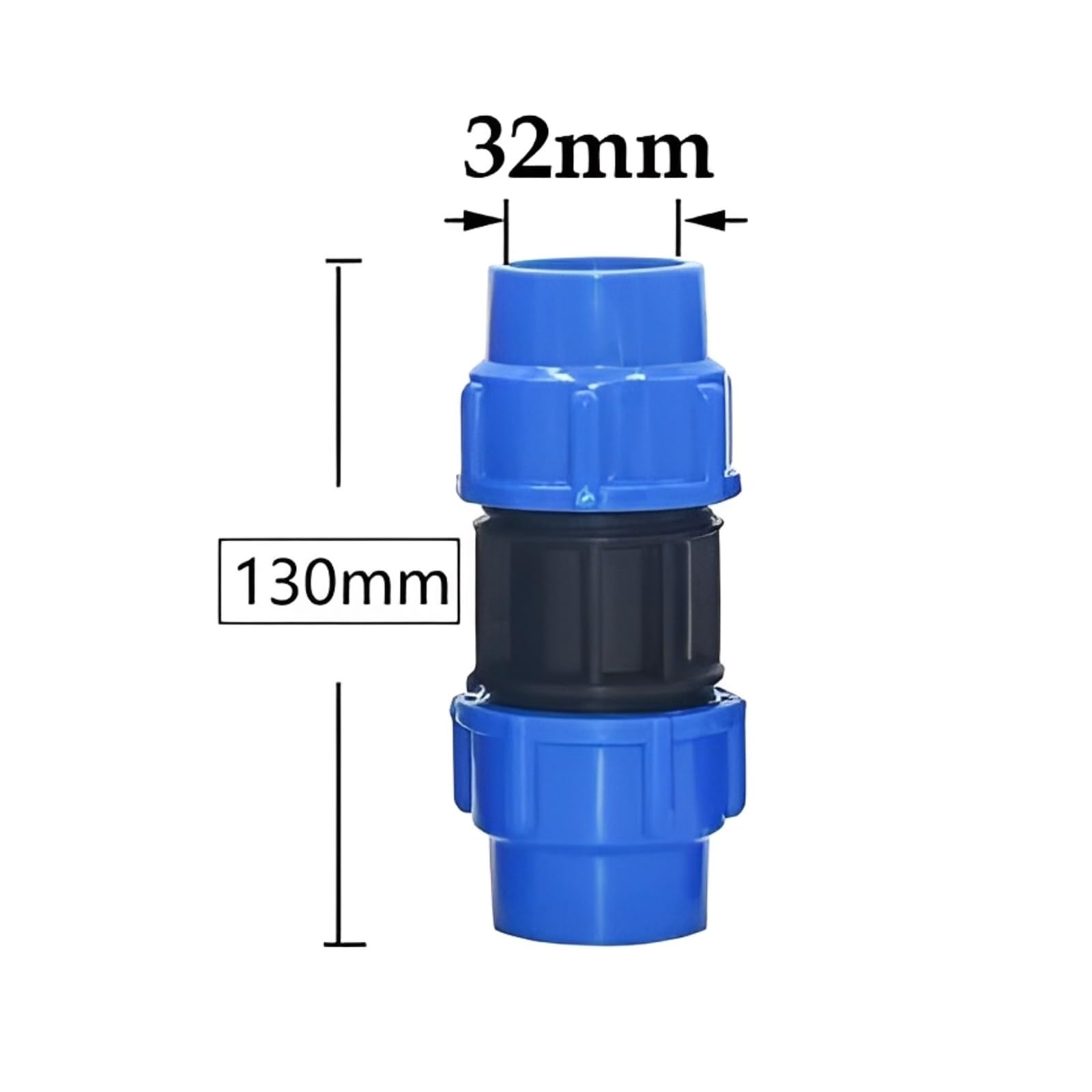 MiJunHD PE Pipe Straight Connector, 32mm Water Pipe Connect Coupler Plastic Quick Adapter for Garden & Agriculture Watering (1 Piece) - Image 2