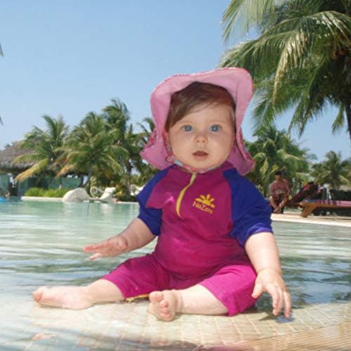 Nozone Fiji Sun Protective Baby Girl Swimsuit in Bahama Pink/Fuchsia, 12-18 Months - 1