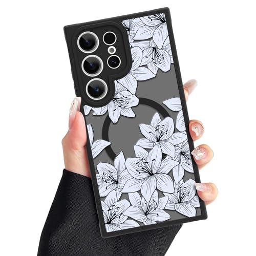 Coque Galaxy S24 Ultra motif floral idée cadeau idéal pour femme compatible Magsafe