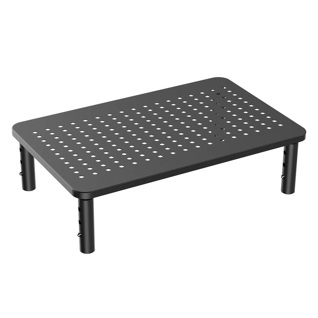 Soporte Portátil De metal soporte del monitor vertical, 3 Altura base del monitor ajustable for el ordenador portátil, ordenador, iMac, PC, impresora, escritorio ergonómico con malla Plataforma de flu
