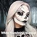 Go Ho White Liquid Foundation,Full Coverage White Foundation Color Corrector Demi Matte Finish for Goth Clown Vampire Skeleton Makeup,Daily,Cosplay,Halloween Makeup for Costume & Stage