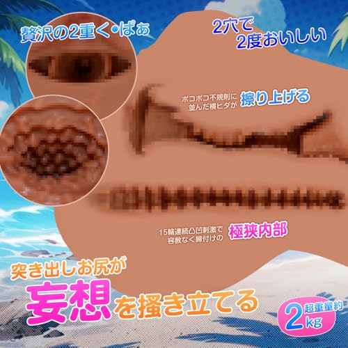 オナホ おなほーる 据置型 オナホにんき人気-【キツ系+連続刺激+CQ構造】-オナホーるきつい 人気 大型 褐色〇リ リアル感 2㎏ 肉厚 オナホール 褐色肌 突き出しお尻 皮膚紋 非貫通 2穴 据え置き おなほーる 男性 リアル 繰り返し おなにーグッズ男性用 大人のおもちゃ アダルトグッズ - 画像4