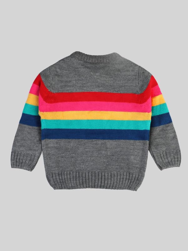 Image of CHKOKKO Boys Woolen Round Neck Sweaters Winter Sweatshirts 5-6 Years Anthra