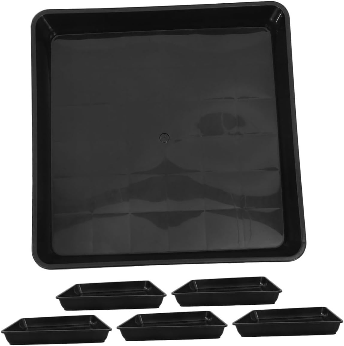 6pcs Heavy Duty Plastic Flower Pot Drip Saucer Square Planter for Garden