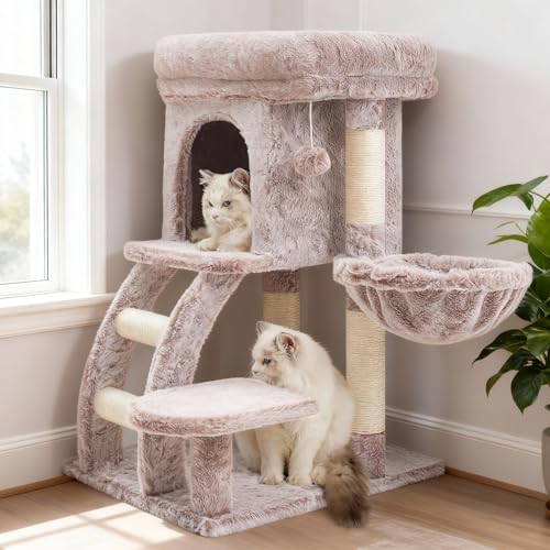 Heybly Kratzbaum, 75cm Hoher kratzbaum Klein Mit Oberer Plattform, Höhle, Hängematte, Kletterleiterâ€¦ – Miniatur