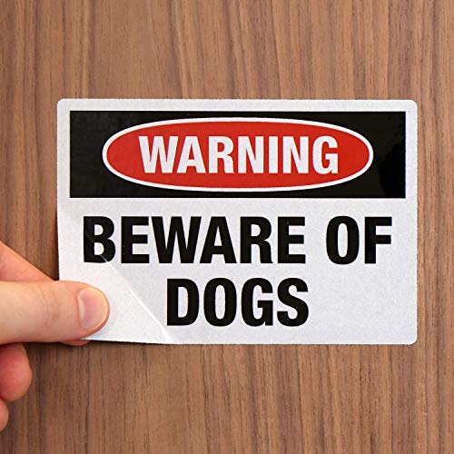 SmartSign "Warning - Beware of Dogs" Sign and Label (Reflective Adhesive Decal Set1) by SmartSign - Image 7