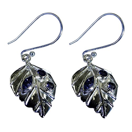 Boucles d'oreilles iolite argent 925 pour peaux sensibles