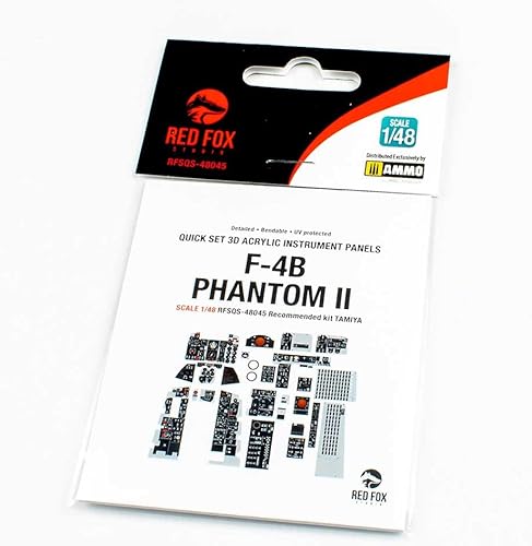 Red Fox Studio RFSQS-48045 1/32F-4B Phantom II Panel de cabina de instrumentos acrílico 3D (para Tamiya)