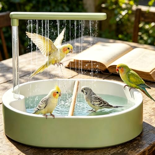 Baignoire pour oiseaux et perruches inséparables douche pluie USB