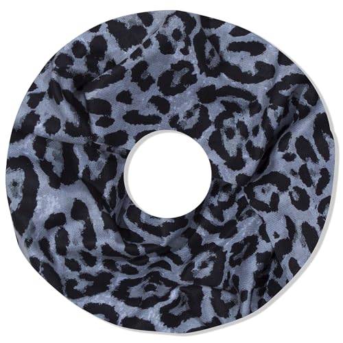 irisaa Damen Schal, Loop Schlauchschal leichter mit Leopard Muster, Halstuch Rundschal Loopschal für Frühling Herbst Ganzjährig, Schals Farbe 2019:Leopard Grau