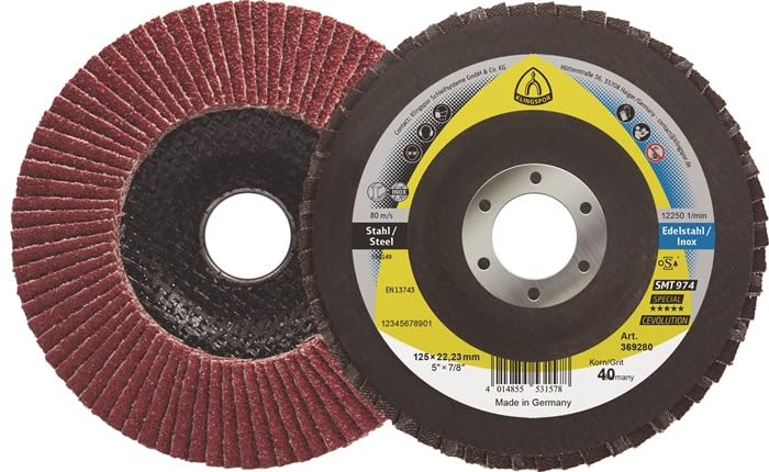 Klingspor Flap Disc SMT 974 125 x 22.23 mm Curved K40 Ceramic Corundum K40