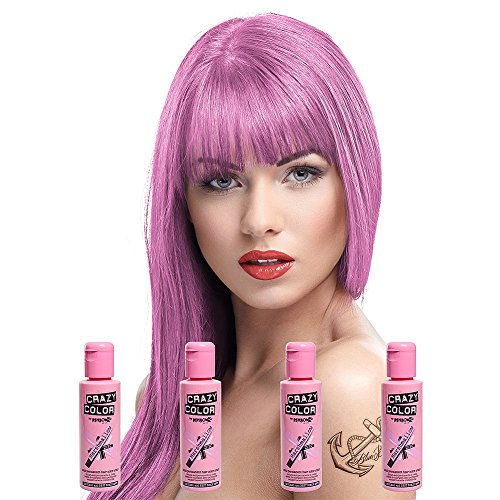 Tinte capilar semi-permanente de Crazy Color Pack de 4 botes (Marshmallow - nubecita)