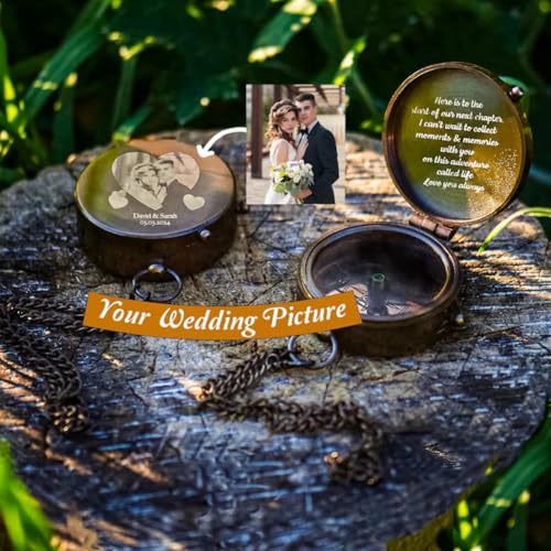 Brújula de bolsillo personalizada de latón con grabado miniatura 5
