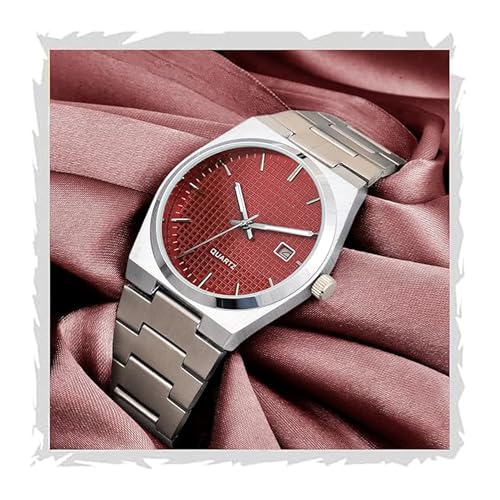 Image of Men's Stainless Steel Analog Watch with Textured Dial | Premium Quartz Movement | Date Display Wristwatch for Casual, Office & Formal Wear | Stylish Silver Bracelet Watch for Men