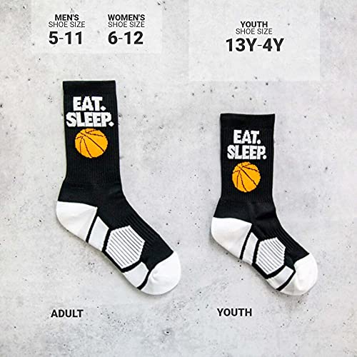 Image of ChalkTalkSPORTS Basketball Socks - Cushioned Mid-Calf Crew - Youth & Adult | Moisture-Wicking Performance Blend, Athletic Basketball Gear, Stay-Up Technology, Arch Support, Breathable, Boys and Men