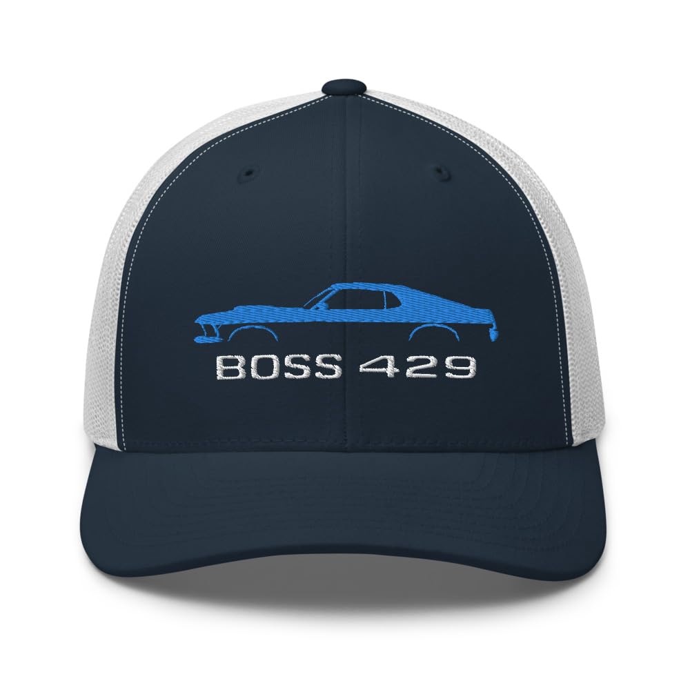 1969 Boss 429 Stang Blue Muscle Właściciele Samochodów Kierowcy Niestandardowa Haftowana Czapka Trucker Czapka Snapback